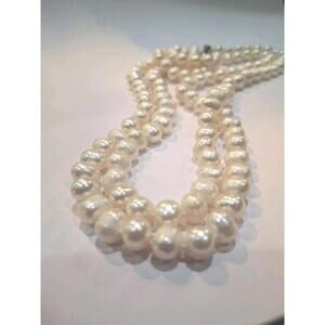 Hand-Knotted Pearl Necklace – 20 Inches, Luminous Baroque Pearls, Timeless Elega
